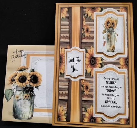 2 Panel sunflower Birthday card front 2 by Margarette Blakeborough