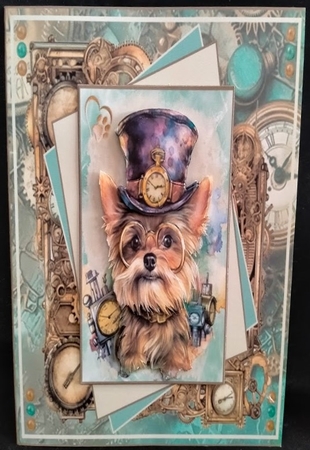 Steampunk Yorkie Mini Page Kit  by Margarette Blakeborough