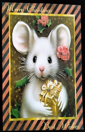 Happy Kris Mouse 01 - 3D Decoupage kit + Insert & Gift Tag by Margarette Blakeborough