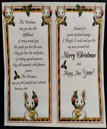 Happy Kris Mouse 01 - 3D Decoupage kit + Insert & Gift Tag by Margarette Blakeborough