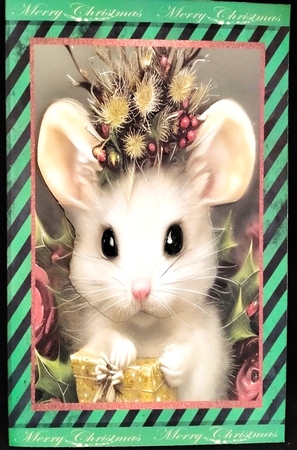 Happy Kris Mouse 02 - 3D Decoupage kit + Insert & Gift Tag by Margarette Blakeborough