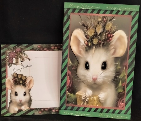 Happy Kris Mouse 02 - 3D Decoupage kit + Insert & Gift Tag by Margarette Blakeborough