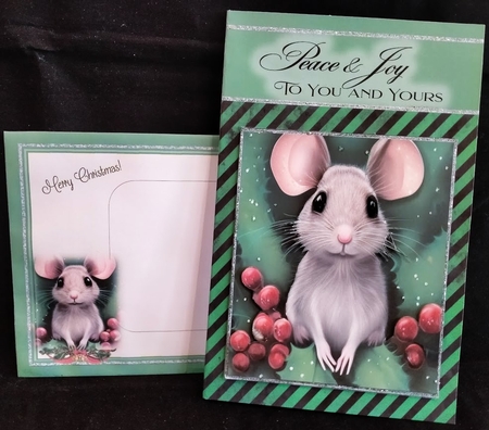Happy Kris Mouse 05 - 3D Decoupage kit + Insert & Gift Tag by Margarette Blakeborough