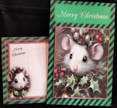 Happy Kris Mouse 12 - 3D Decoupage kit + Insert & Gift Tag by Margarette Blakeborough
