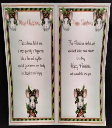 Happy Kris Mouse 14 - 3D Decoupage kit + Insert & Gift Tag by Margarette Blakeborough