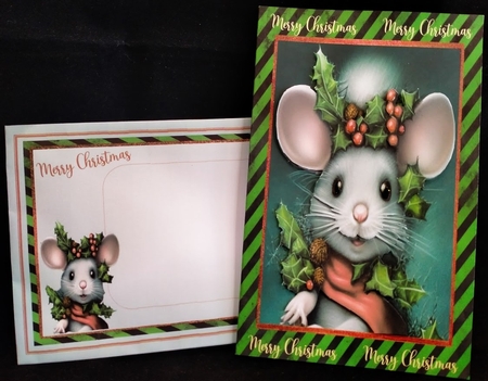 Happy Kris Mouse 14 - 3D Decoupage kit + Insert & Gift Tag by Margarette Blakeborough