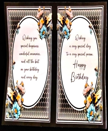 8x8 Beautiful Bees 3 Card Front with Sentiments  by Margarette Blakeborough