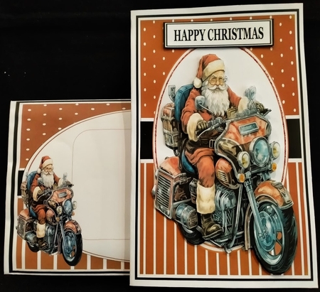 SANTA RIDING A MOTORBIKE by Margarette Blakeborough