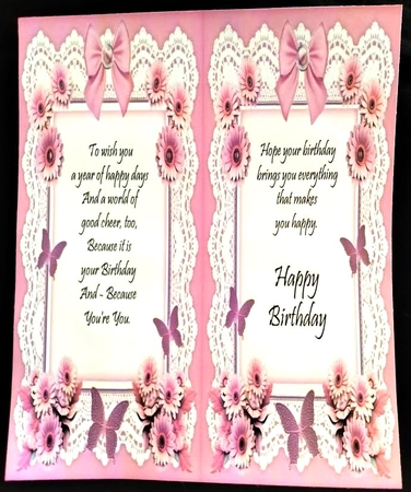 All Occasions 7 x 7 Pink Floral Card by Margarette Blakeborough