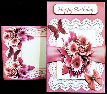 All Occasions 7 x 7 Pink Floral Card by Margarette Blakeborough