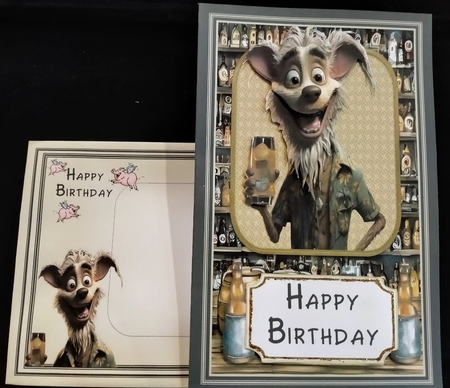 Large funny dog with beer topper by Margarette Blakeborough