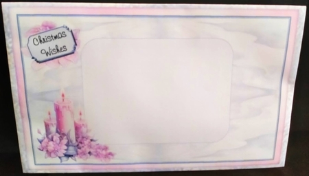 Christmas Candles 1 - 6x6 inch card front with decoupage by Margarette Blakeborough