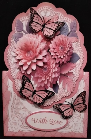 All Occasions Dahlia Flowers 7 x 7 Shaped Card by Margarette Blakeborough