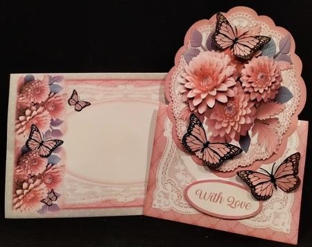 All Occasions Dahlia Flowers 7 x 7 Shaped Card by Margarette Blakeborough