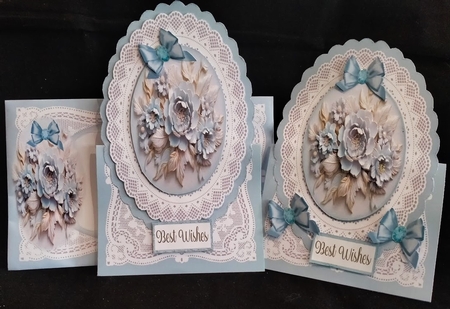 All Occasions Blue Lilac Floral 7 x 7 Shaped Card by Margarette Blakeborough