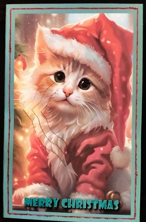 Christmas Santa Cat Splendid Pyramid by Margarette Blakeborough