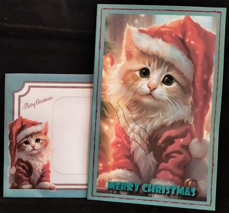 Christmas Santa Cat Splendid Pyramid by Margarette Blakeborough