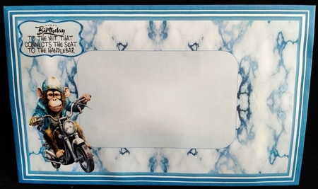 Motorbike Monkey 7 x 5 Birthday/Past Bike Test Card by Margarette Blakeborough