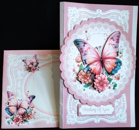 All Occasions Breast Awareness Butterfly 7 x 5 Card by Margarette Blakeborough