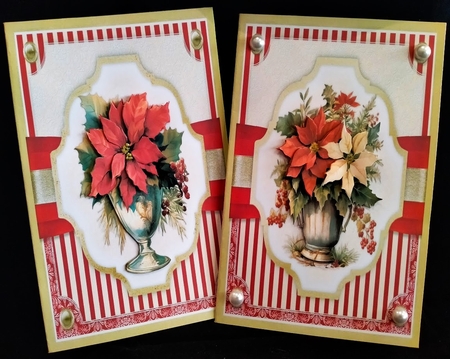 Red and Gold Poinsettia Vase by Margarette Blakeborough