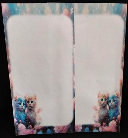 Two Beautiful Kittens In Flowers 7x7 Card Kit. Matching Box, Gift Bauble,Tag by Margarette Blakeborough