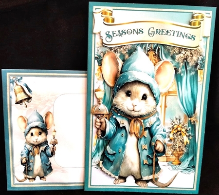 Christmas Blue Card Making Kit 1 Various tags and envelope by Margarette Blakeborough
