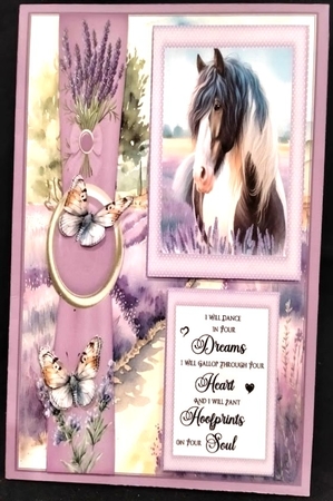 Lavender horse card front 1 by Margarette Blakeborough