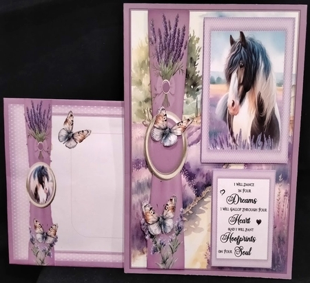Lavender horse card front 1 by Margarette Blakeborough