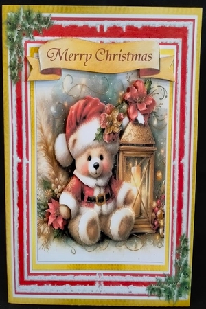 8x8 Mini Kit, Beautiful Santa Bear With Lantern by Margarette Blakeborough