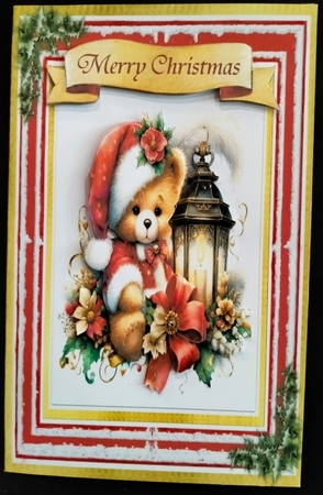 8x8 Mini Kit, Beautiful Santa Bear With Lantern by Margarette Blakeborough