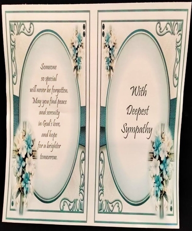 8x8 Blue Cross Sympathy Collection  by Margarette Blakeborough
