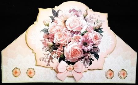 7 x 5 Pink Floral All Occasions Shaped Card Kit by Margarette Blakeborough
