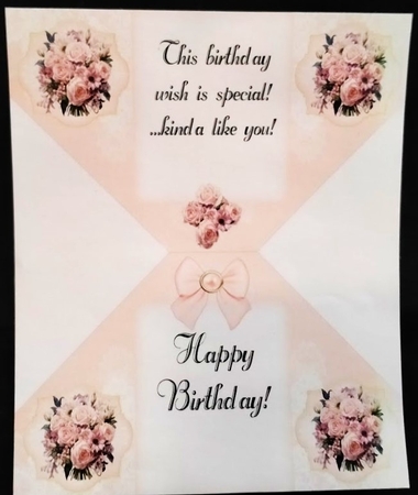 7 x 5 Pink Floral All Occasions Shaped Card Kit by Margarette Blakeborough