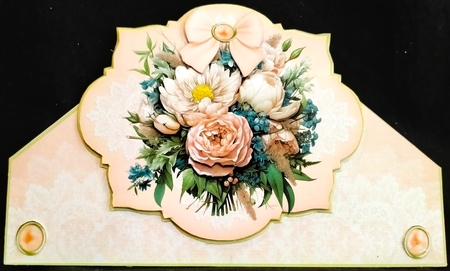7 x 5 Pink Floral All Occasions Shaped Card Kit by Margarette Blakeborough