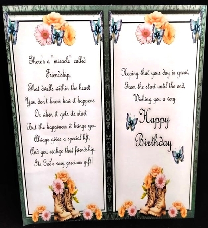 Special Friend 4 - 6x6 inch card front with decoupage by Margarette Blakeborough