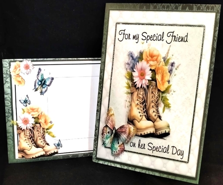 Special Friend 4 - 6x6 inch card front with decoupage by Margarette Blakeborough