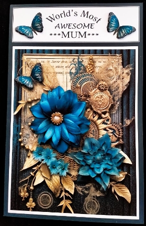 Mothers Day A5 Blue Floral Card Kit by Margarette Blakeborough