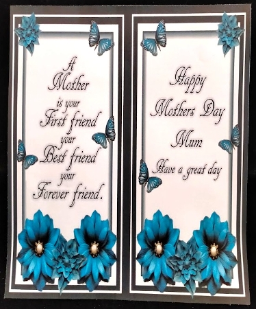 Mothers Day A5 Blue Floral Card Kit by Margarette Blakeborough