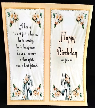 Cute Floral Horse Peach Folded Book (Two) by Margarette Blakeborough