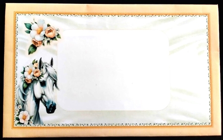 Cute Floral Horse Peach Folded Book (Two) by Margarette Blakeborough