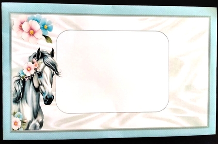 Cute Floral Horse Blue Folded Book (Three) by Margarette Blakeborough