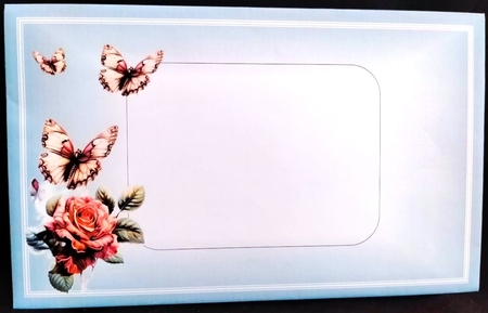 Butterfly & Roses -4 - Blank Card - Tent card by Margarette Blakeborough