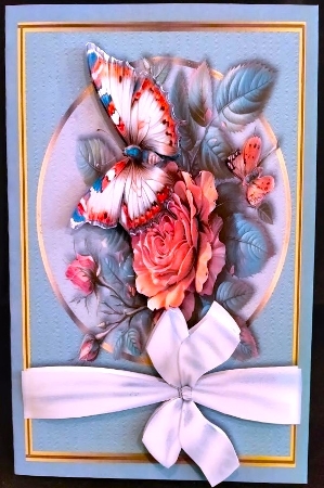 Butterfly & Roses -6 - Blank Card - Bumper Kit by Margarette Blakeborough