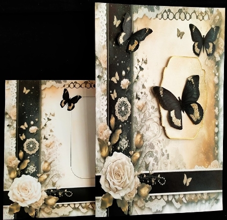 Black with White Rose Journal Style by Margarette Blakeborough