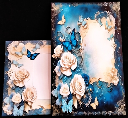 Blue with White Rose Journal Style by Margarette Blakeborough