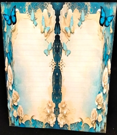 Blue with White Rose Journal Style by Margarette Blakeborough