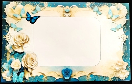 Blue with White Rose Journal Style by Margarette Blakeborough