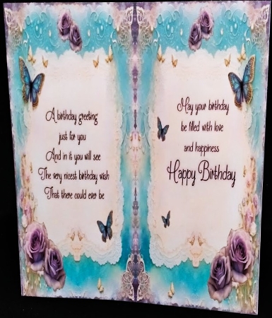 Aqua and Purple Roses Journal Style by Margarette Blakeborough