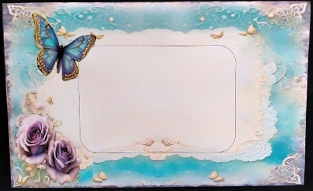 Aqua and Purple Roses Journal Style by Margarette Blakeborough