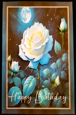 Moonlight rose CARD FRONTS by Margarette Blakeborough